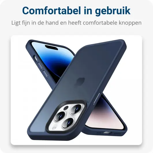 Apple iPhone 15 Hoesje Back Cover Matte Donker Blauw afbeelding 4