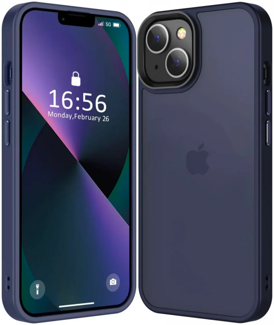 Apple iPhone 15 Plus Hoesje Back Cover Matte Donker Blauw afbeelding 1