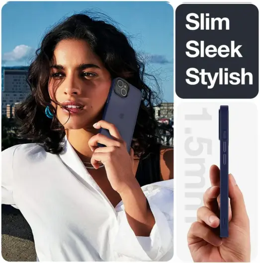 Apple iPhone 15 Plus Hoesje Back Cover Matte Donker Blauw afbeelding 2