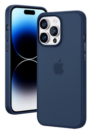 Apple iPhone 15 Pro Hoesje Back Cover Matte Donker Blauw afbeelding