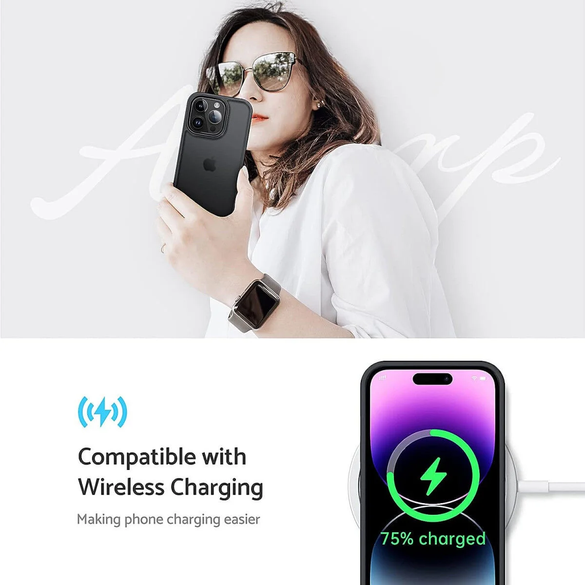 Apple iPhone 15 Pro Max Hoesje Back Cover Matte Zwart afbeelding 4