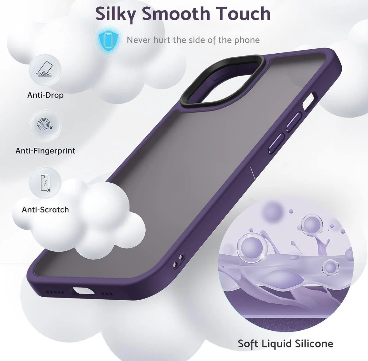 Apple iPhone 15 Pro Max Hoesje Back Cover Matte Paars afbeelding 2