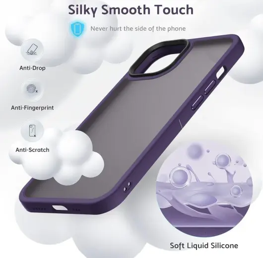 Apple iPhone 15 Pro Max Hoesje Back Cover Matte Paars afbeelding 2