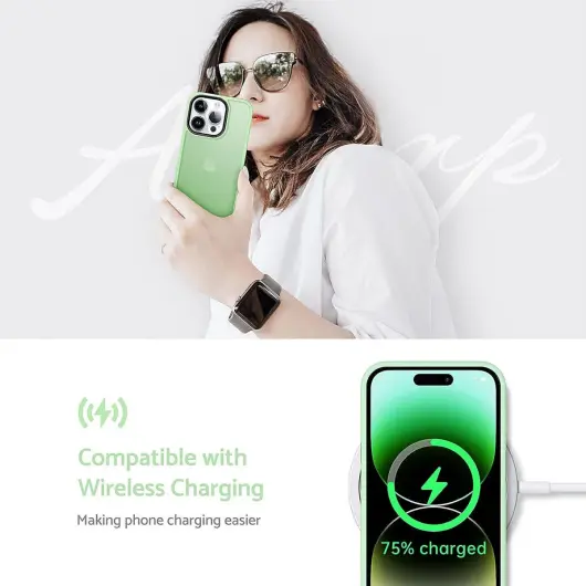 Apple iPhone 15 Pro Max Hoesje Back Cover Matte Groen afbeelding 4