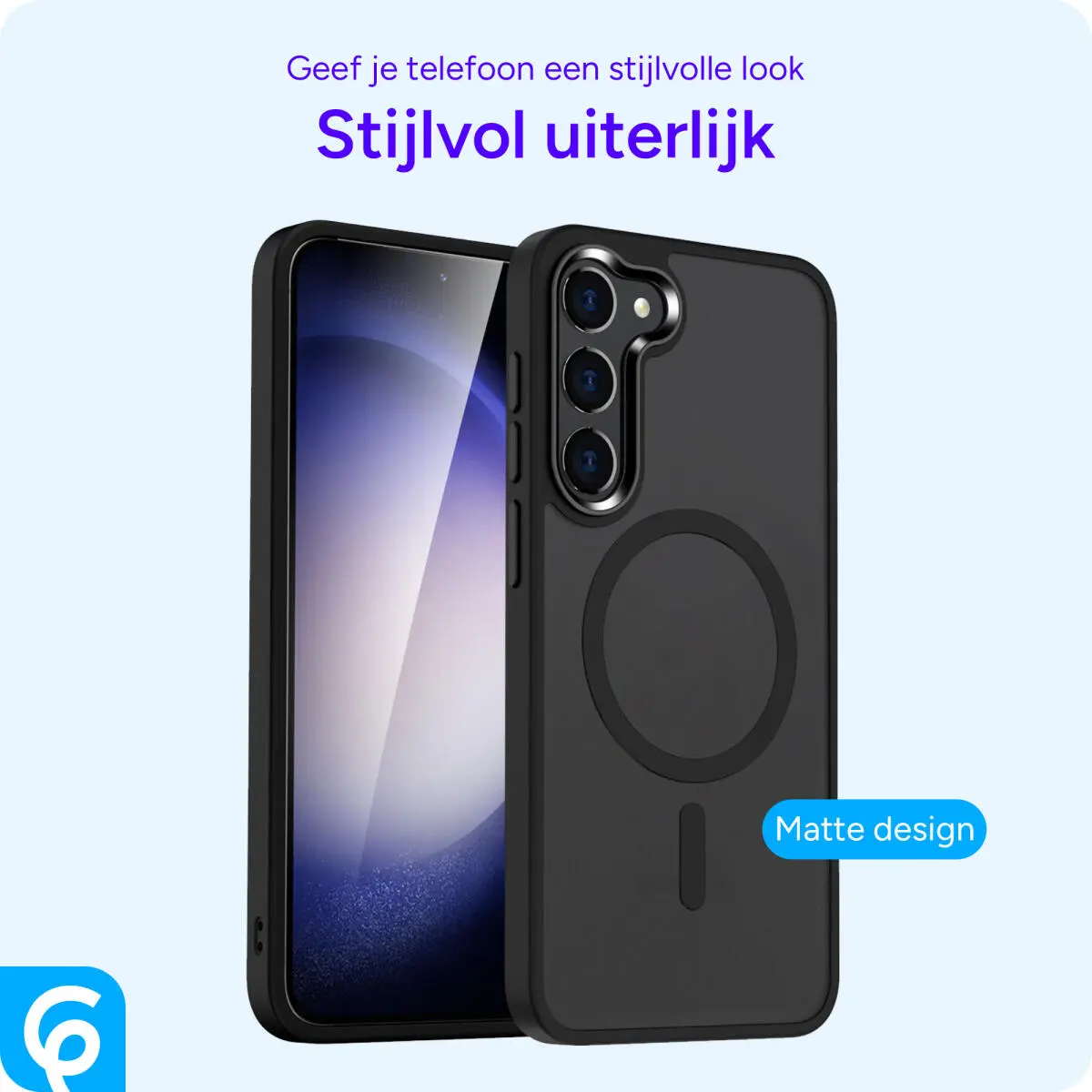 Samsung Galaxy S23 Hoesje met MagSafe Back Cover Matte Zwart afbeelding 5