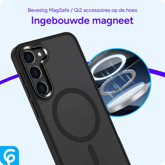 Samsung Galaxy S23 Hoesje met MagSafe Back Cover Matte Zwart afbeelding 2
