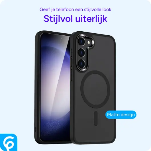 Samsung Galaxy S23 Hoesje met MagSafe Back Cover Matte Zwart afbeelding 5