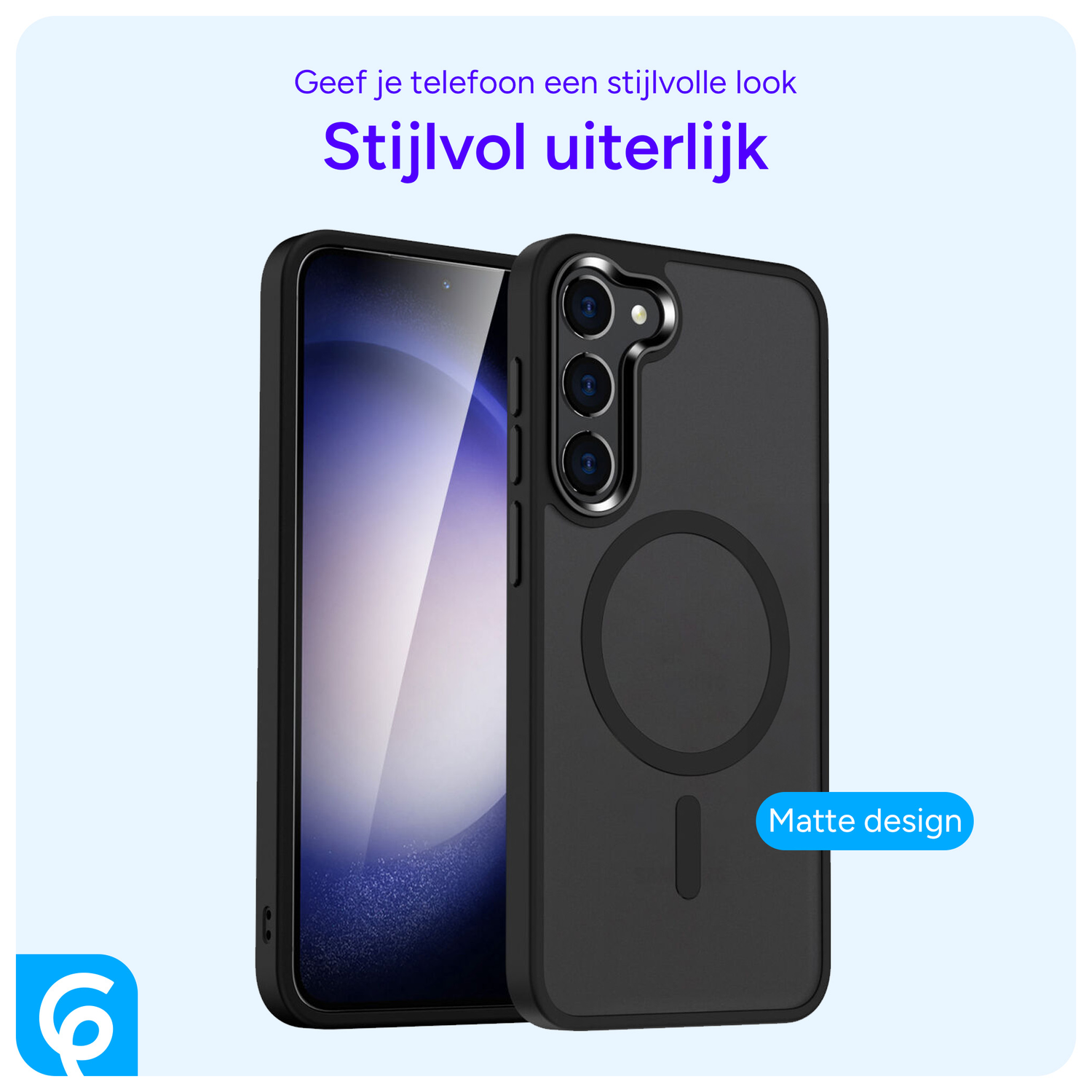 Samsung Galaxy S23 Plus Hoesje met MagSafe Matte Zwart afbeelding 2