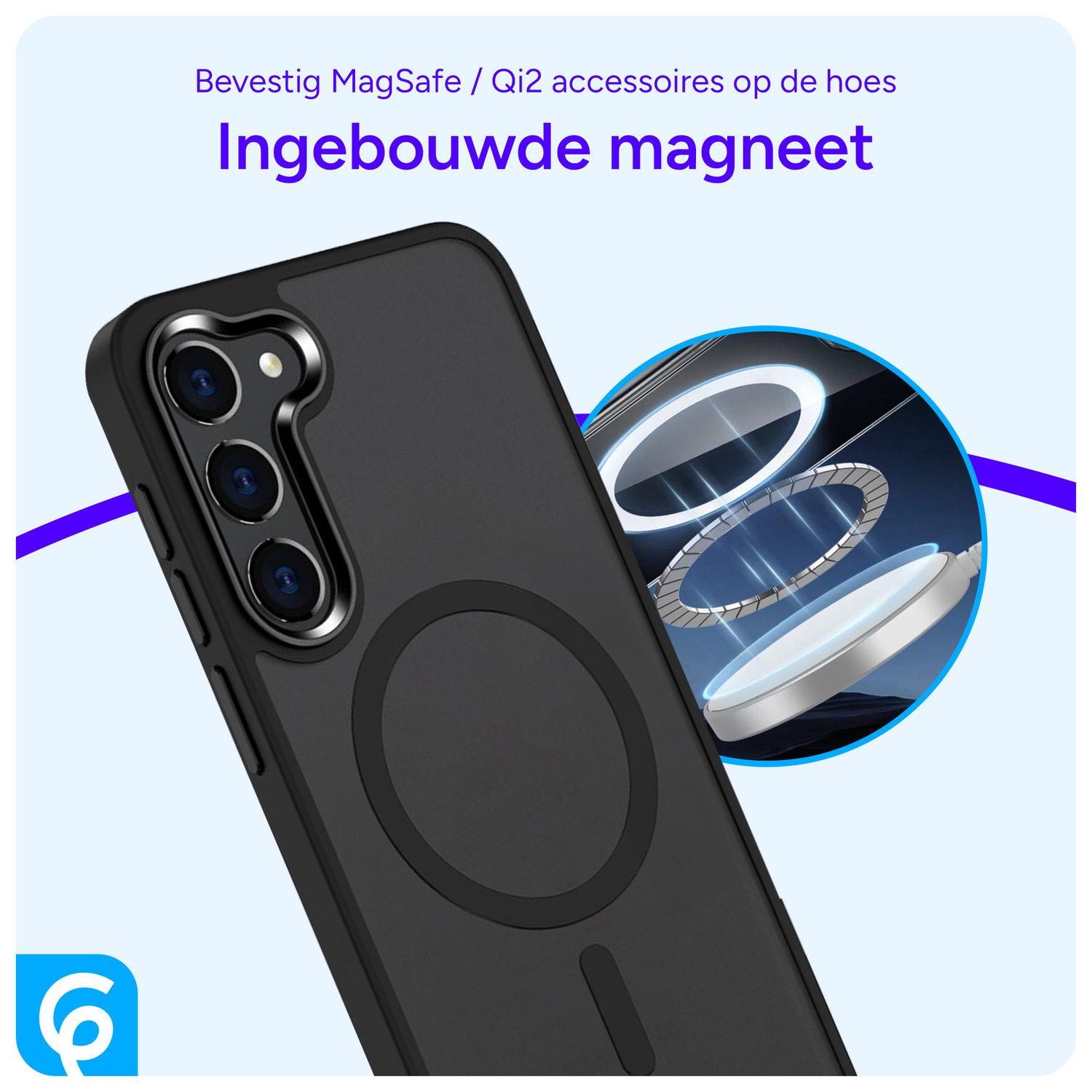 Samsung Galaxy S23 Plus Hoesje met MagSafe Matte Zwart afbeelding 5
