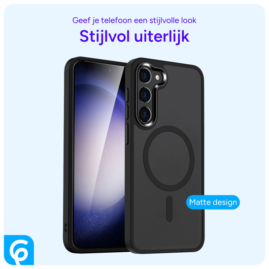 Samsung Galaxy S23 Plus Hoesje met MagSafe Matte Zwart afbeelding 2