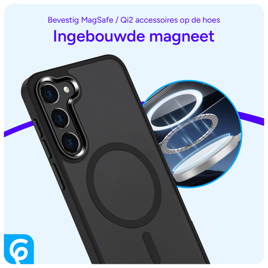 Samsung Galaxy S23 Plus Hoesje met MagSafe Matte Zwart afbeelding 5