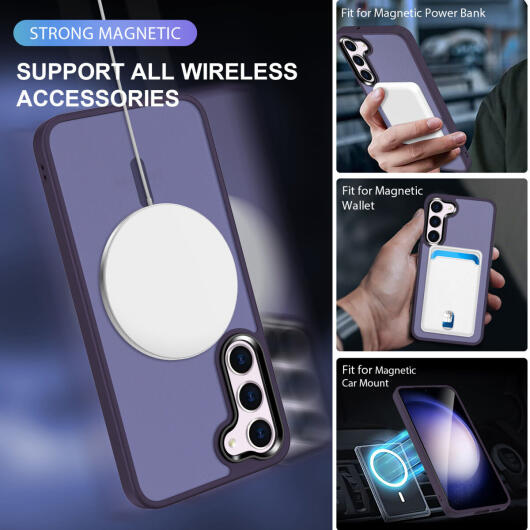 Samsung Galaxy S23 Plus Hoesje met MagSafe Matte Paars afbeelding 2