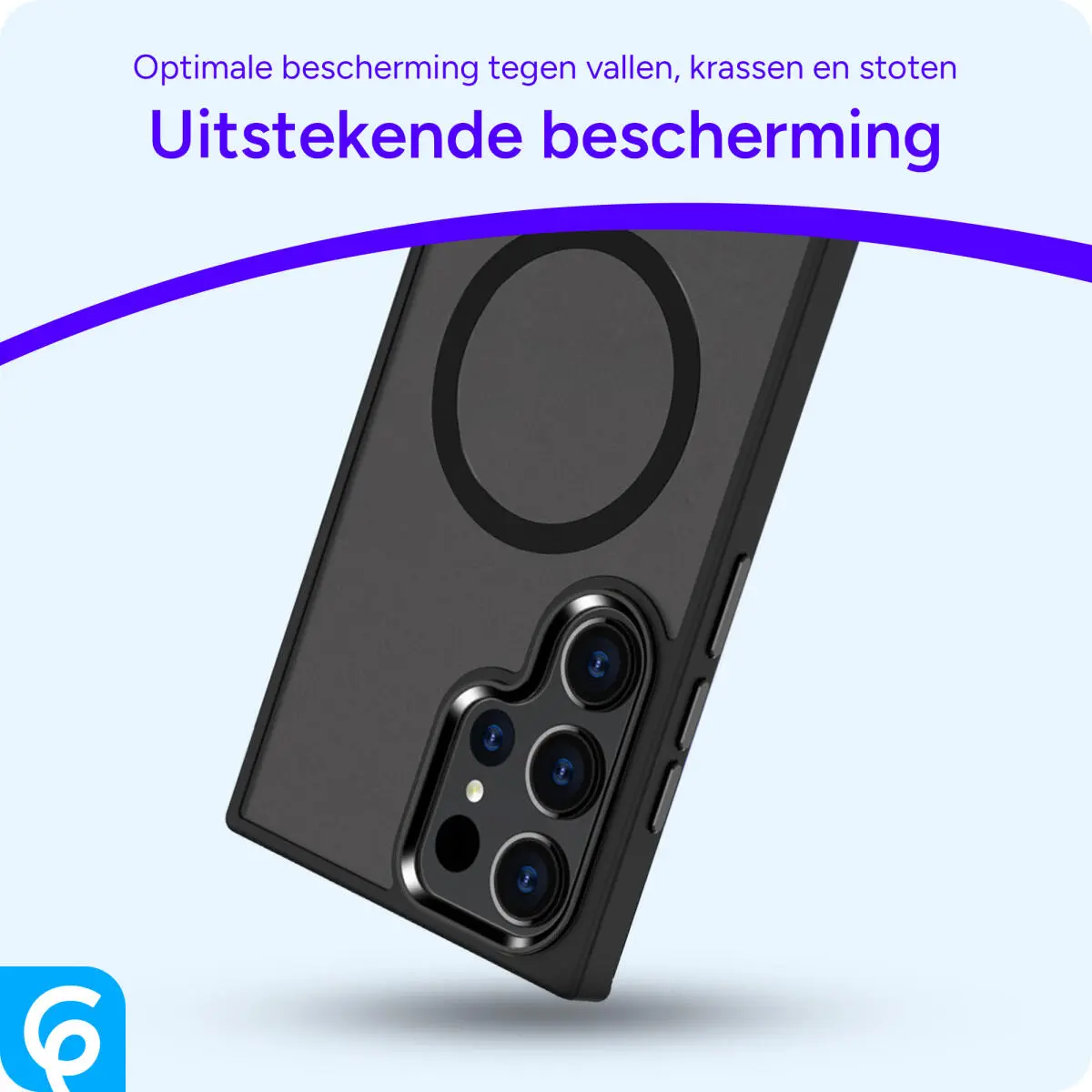Samsung Galaxy S23 Ultra Hoesje met MagSafe Matte Zwart afbeelding 2