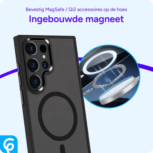 Samsung Galaxy S23 Ultra Hoesje met MagSafe Matte Zwart afbeelding 4