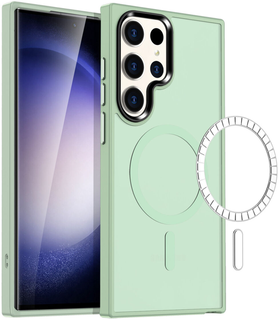 Samsung Galaxy S23 Ultra Hoesje met MagSafe Matte Groen afbeelding 1