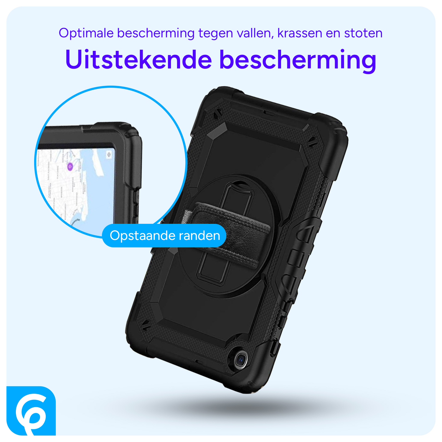 Samsung Galaxy Tab S6 Lite Hoes met Screen Protector en Handriem Roze afbeelding 2