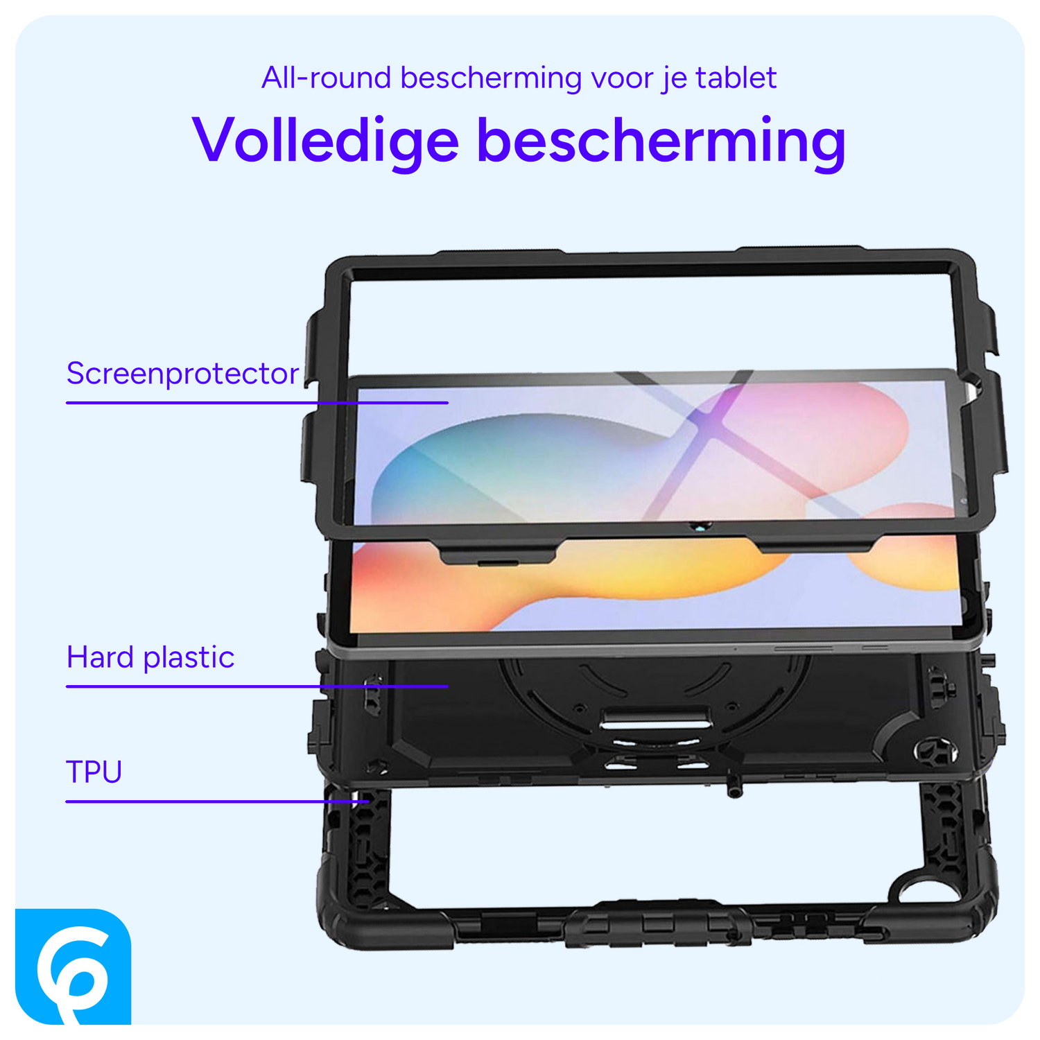 Samsung Galaxy Tab S6 Lite Hoes met Screen Protector en Handriem Roze afbeelding 9