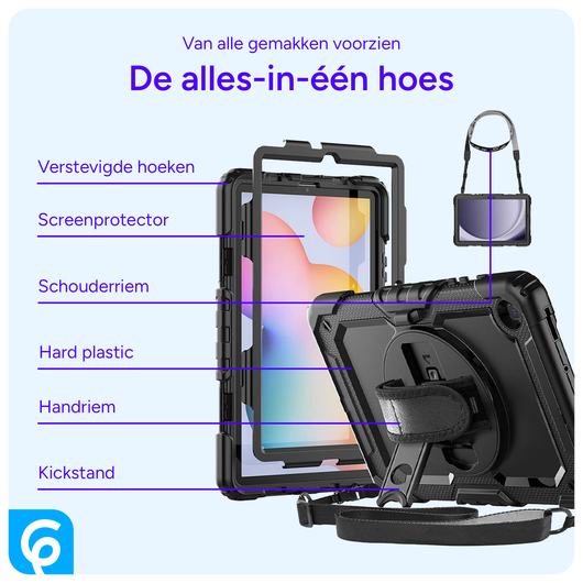 Samsung Galaxy Tab S6 Lite Hoes met Screen Protector en Handriem Roze afbeelding 5