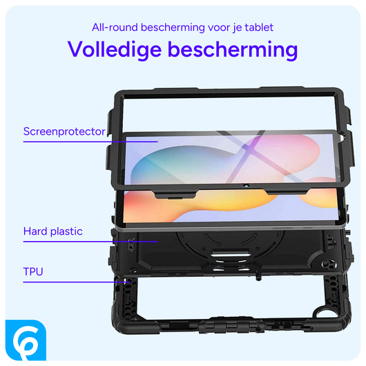 Samsung Galaxy Tab S6 Lite Hoes met Screen Protector en Handriem Roze afbeelding 9