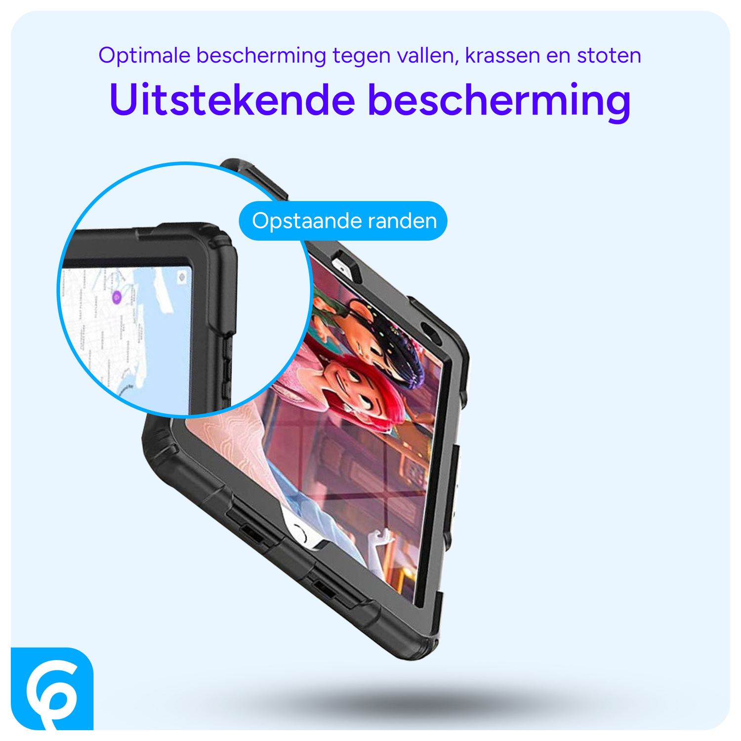 Apple iPad 10.2 (2019/2020/2021) Hoes met Screen Protector en Handriem Roze afbeelding 2