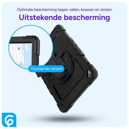 Apple iPad 9.7 (2017/2018) / Air 2 Hoes met Screen Protector en Handriem Blauw afbeelding 2