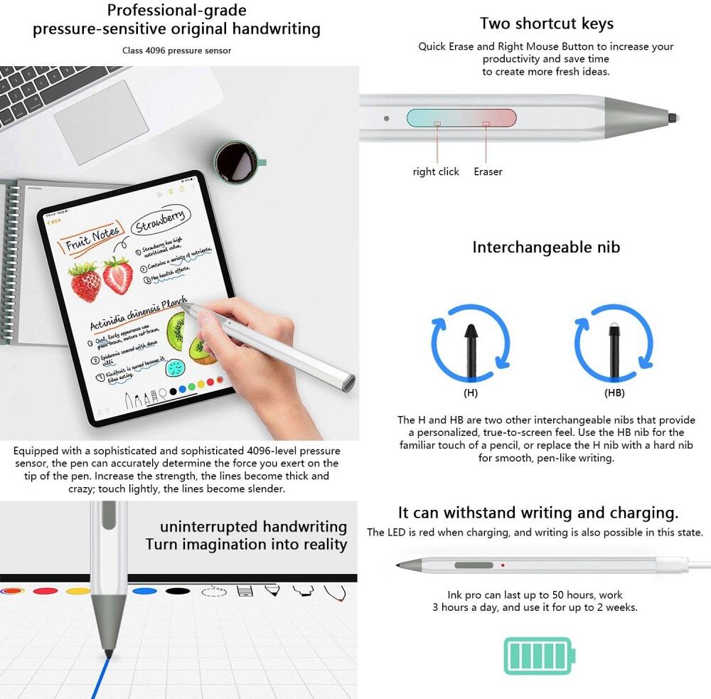 WR18 Micro USB Complete Actieve Surface Stylus Pen Met Palm Rejection afbeelding 6