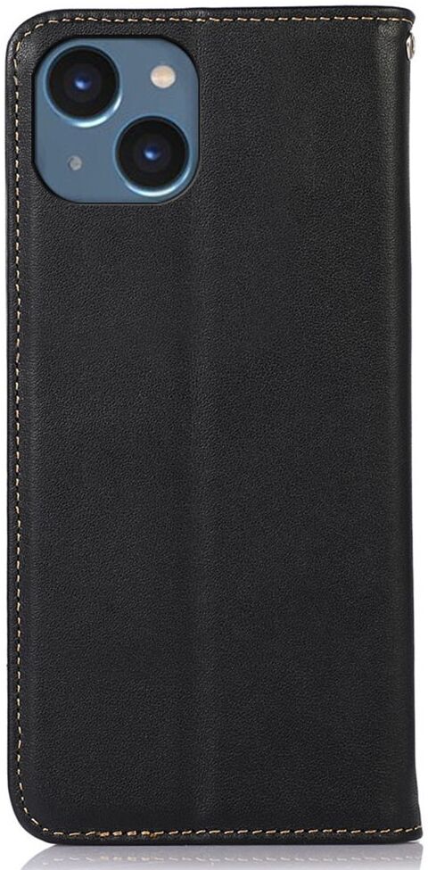 KHAZNEH Apple iPhone 15 Hoesje RFID Portemonnee Book Case Leer Zwart afbeelding 8