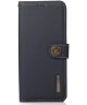 KHAZNEH iPhone 15 Pro Max Hoesje RFID Portemonnee Book Case Leer Blauw