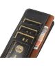 KHAZNEH iPhone 15 Pro Max Hoesje RFID Portemonnee Book Case Leer Zwart