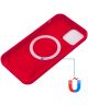 Apple iPhone 15 Hoesje MagSafe Dun Silicone Back Cover Rood