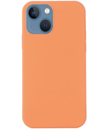 Apple iPhone 15 Hoesje MagSafe Dun Silicone Back Cover Oranje Hoesjes