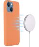 Apple iPhone 15 Hoesje MagSafe Dun Silicone Back Cover Oranje