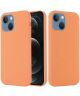 Apple iPhone 15 Hoesje MagSafe Dun Silicone Back Cover Oranje