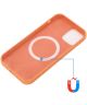 Apple iPhone 15 Hoesje MagSafe Dun Silicone Back Cover Oranje