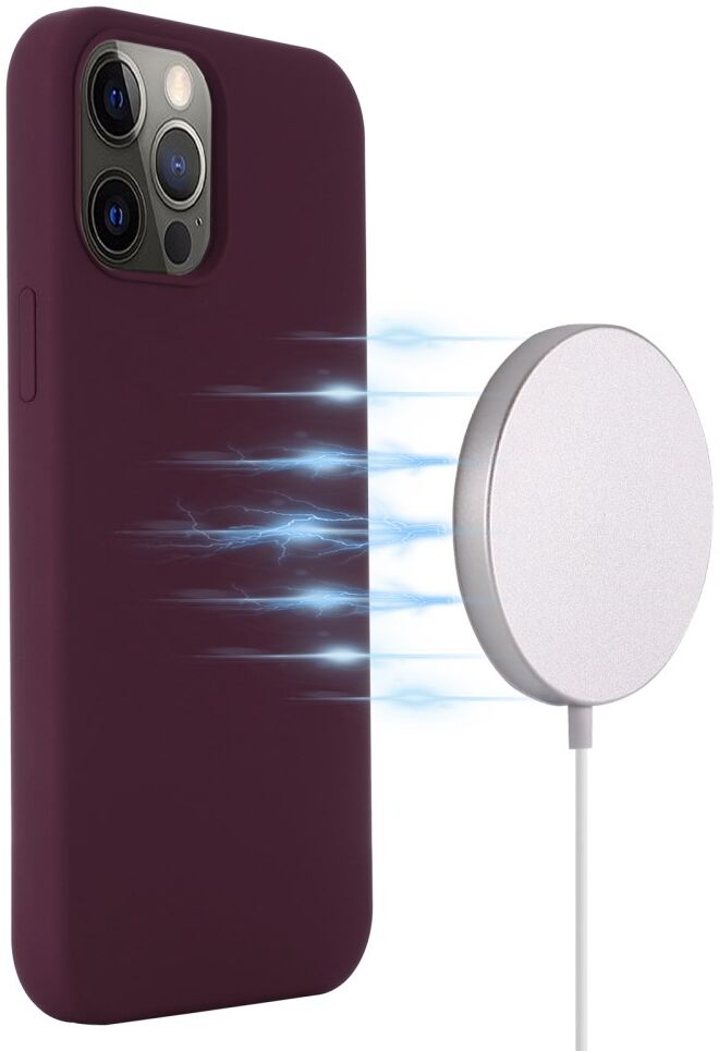 Apple iPhone 15 Pro Max Hoesje MagSafe Dun Silicone Bordeaux afbeelding 2