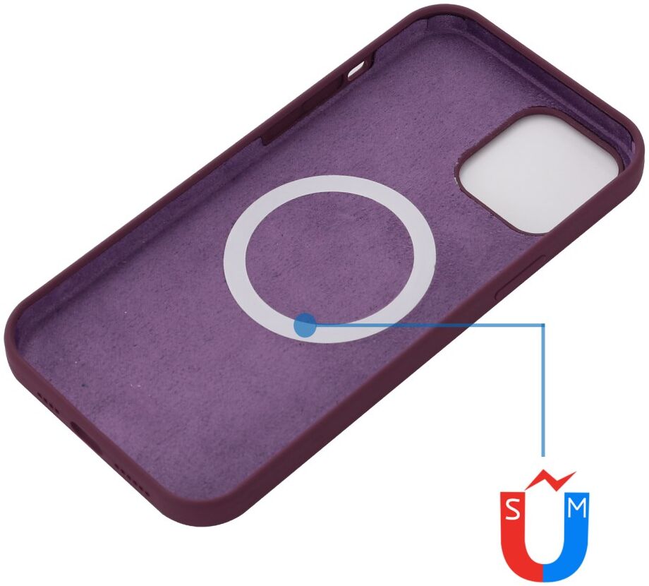Apple iPhone 15 Pro Max Hoesje MagSafe Dun Silicone Bordeaux afbeelding 4