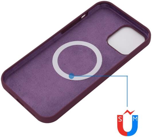 Apple iPhone 15 Pro Max Hoesje MagSafe Dun Silicone Bordeaux afbeelding 4