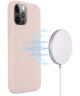 Apple iPhone 15 Pro Max Hoesje MagSafe Dun Silicone Licht Roze