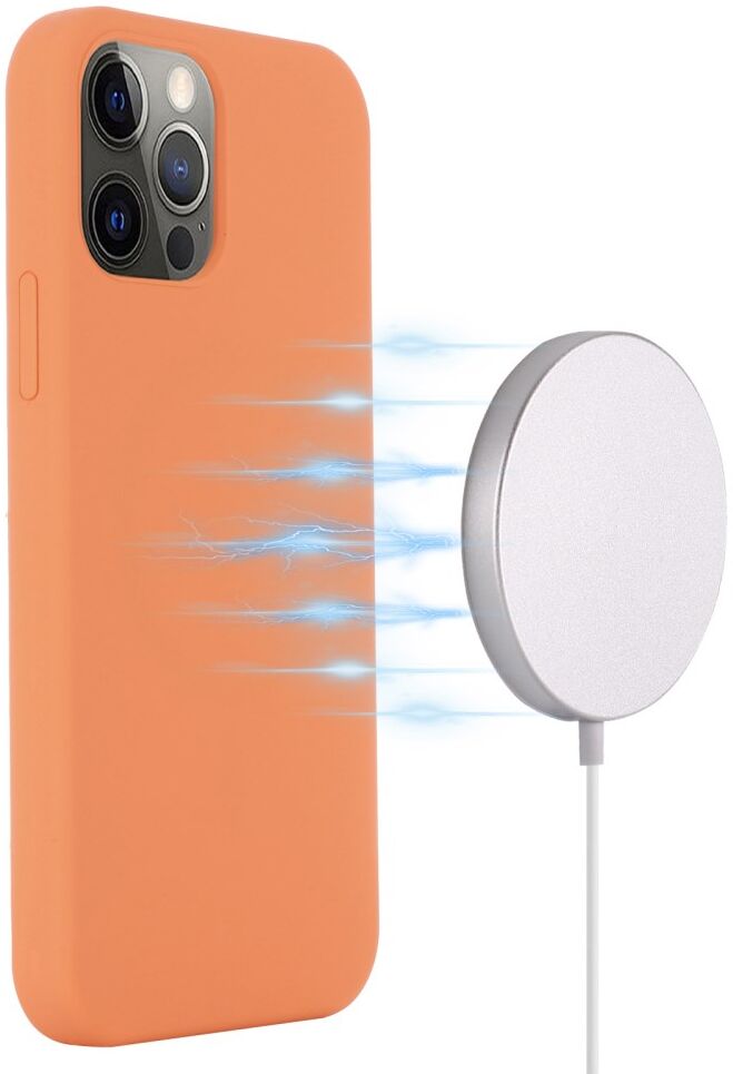 Apple iPhone 15 Pro Max Hoesje MagSafe Dun Silicone Oranje afbeelding 2