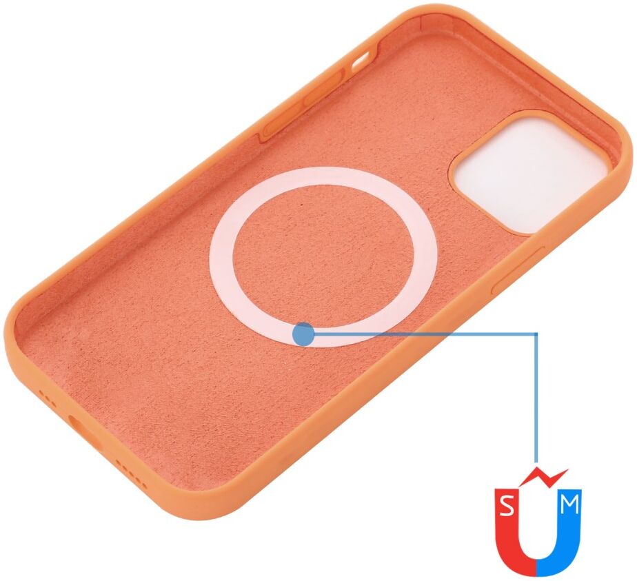 Apple iPhone 15 Pro Max Hoesje MagSafe Dun Silicone Oranje afbeelding 4