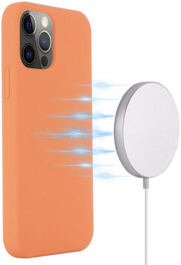 Apple iPhone 15 Pro Max Hoesje MagSafe Dun Silicone Oranje afbeelding 2