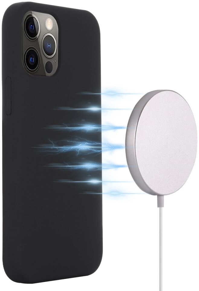 Apple iPhone 15 Pro Max Hoesje MagSafe Dun Silicone Zwart afbeelding 2