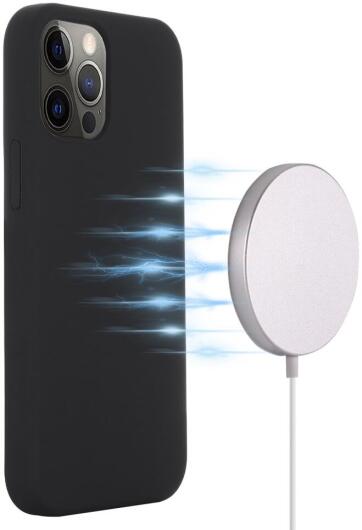 Apple iPhone 15 Pro Max Hoesje MagSafe Dun Silicone Zwart afbeelding 2