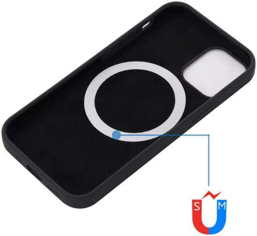 Apple iPhone 15 Pro Max Hoesje MagSafe Dun Silicone Zwart afbeelding 4