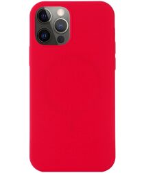 Apple iPhone 15 Pro Hoesje MagSafe Dun Silicone Back Cover Rood