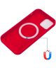Apple iPhone 15 Pro Hoesje MagSafe Dun Silicone Back Cover Rood
