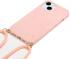 Apple iPhone 15 Plus Hoesje Flexibel TPU met Koord Back Cover Roze afbeelding 2