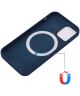 Apple iPhone 15 Plus Hoesje met MagSafe Siliconen Back Cover Blauw