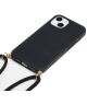 Apple iPhone 15 Hoesje Flexibel TPU met Koord Back Cover Zwart