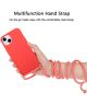 Apple iPhone 15 Hoesje Flexibel TPU met Koord Back Cover Rood